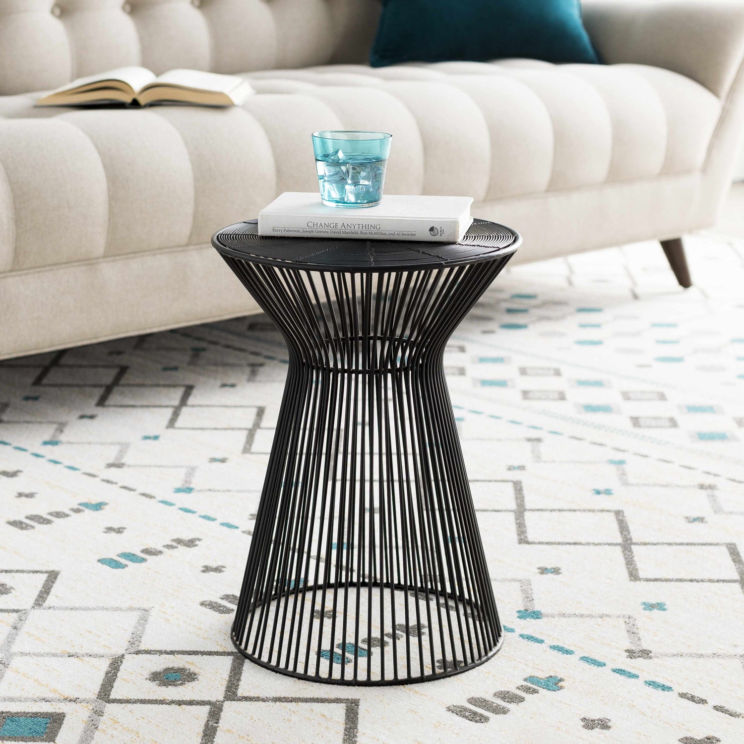 Ergani Black Metal End Table - Clearance