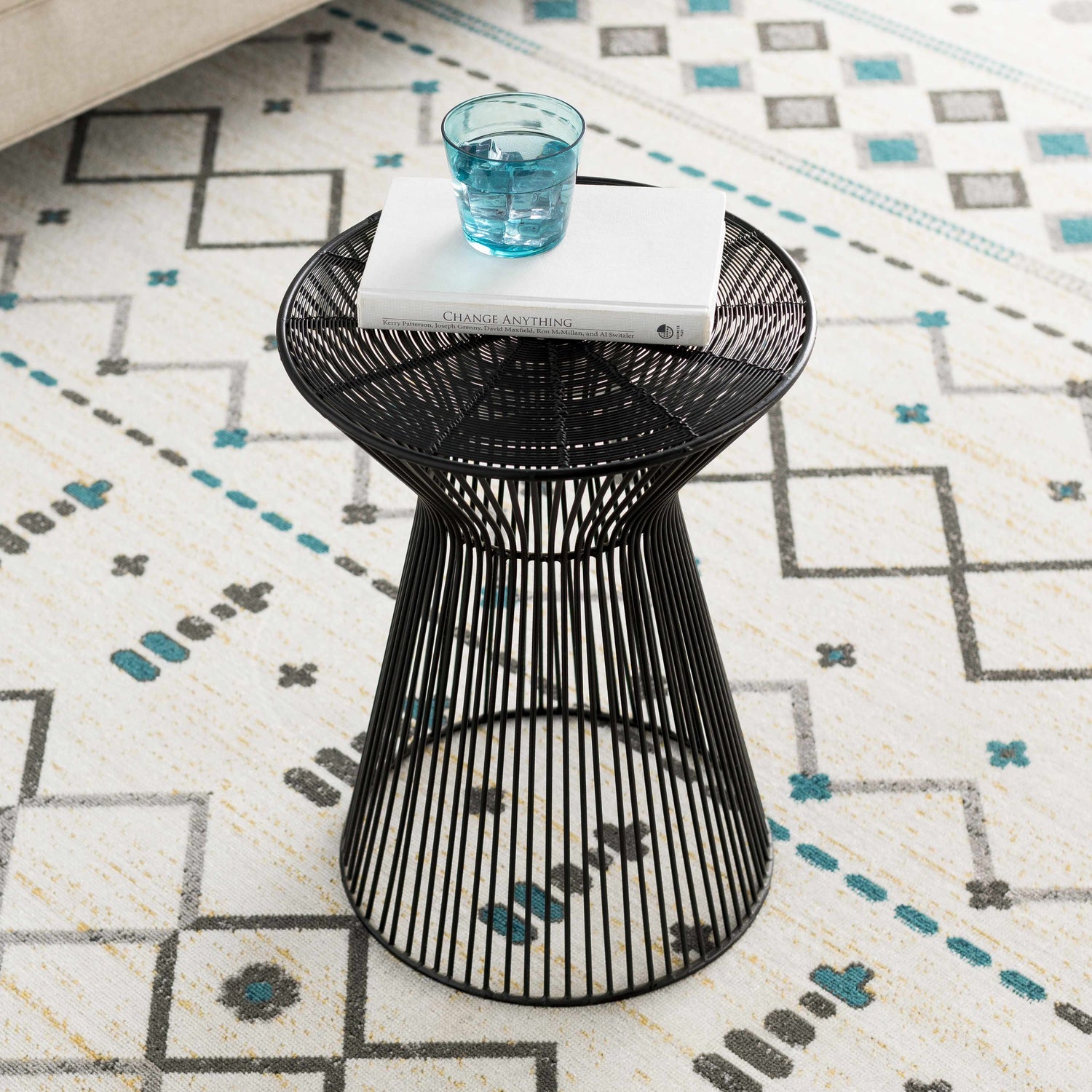 Ergani Black Metal End Table - Clearance