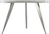 Frankleben Triangular Steel Base Wooden End Table - Clearance
