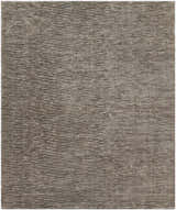 Close-up of the Fochabers Premium Area Rug. Hand-loomed, contemporary style in black and medium gray. Cotton and viscose blend. Design-Rectangle-810
