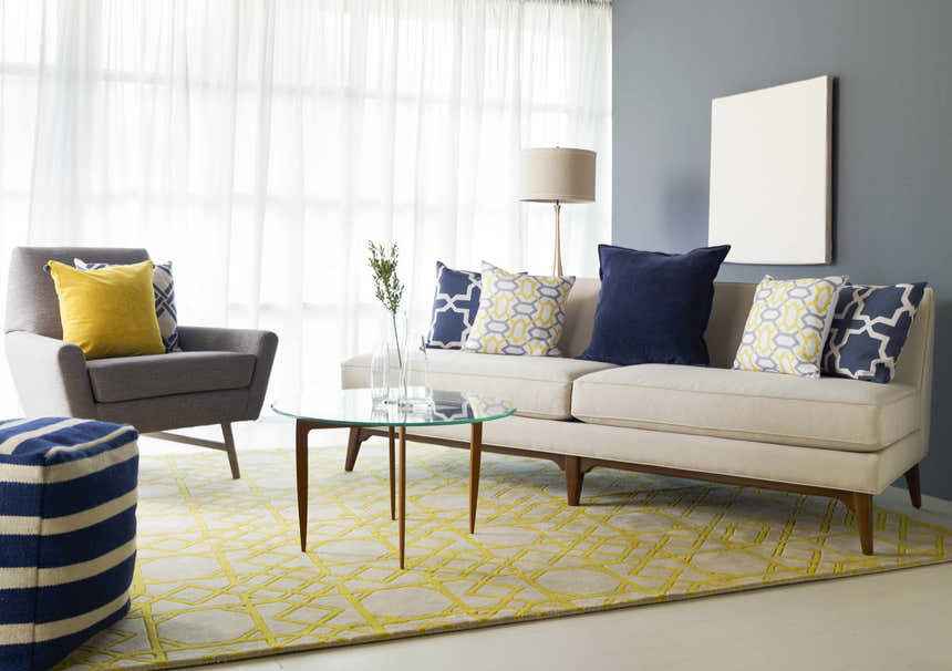 Navy Square Throw Pillow - Clearance