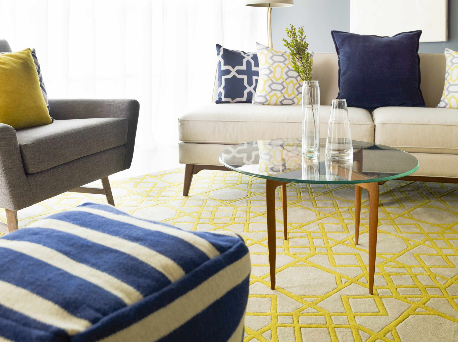 Navy Square Throw Pillow - Clearance