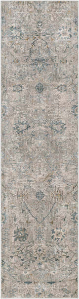 Detailed texture of the Gilmanton Thick Luxe Boutique Rug in dusty sage, gray, and beige tones. Design-Runner-2710