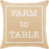 Farm to Table - Jute Square Pillow Cover - Clearance