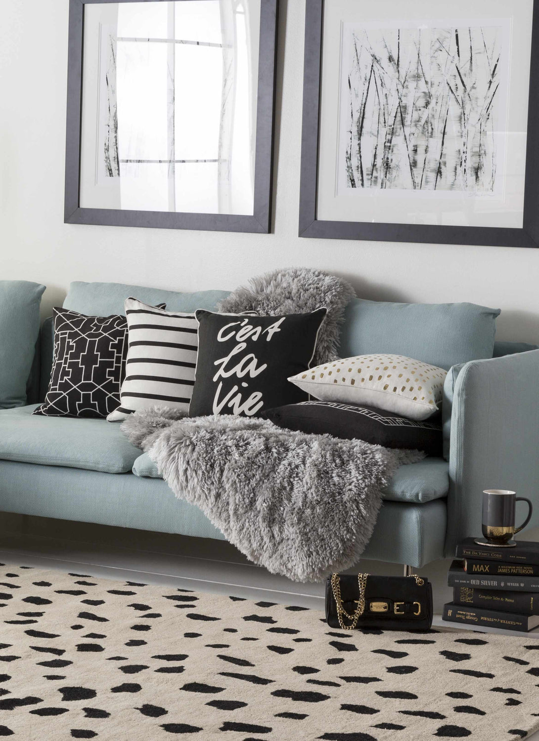 Proberta Black&White Striped Throw Pillow - Clearance