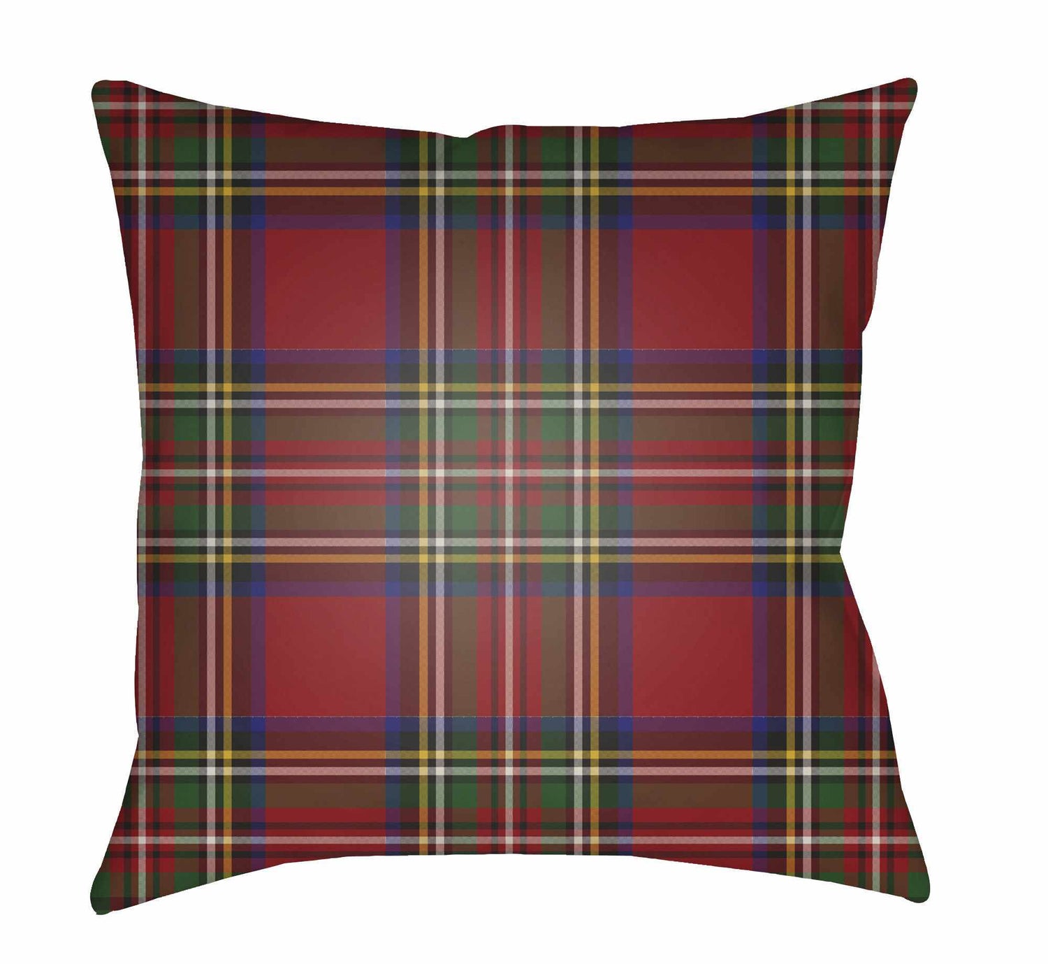 Gardere Red Plaid Square Accent Outdoor Pillow