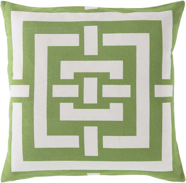 Greenisland Green Geometric Pattern Throw Pillow - Clearance