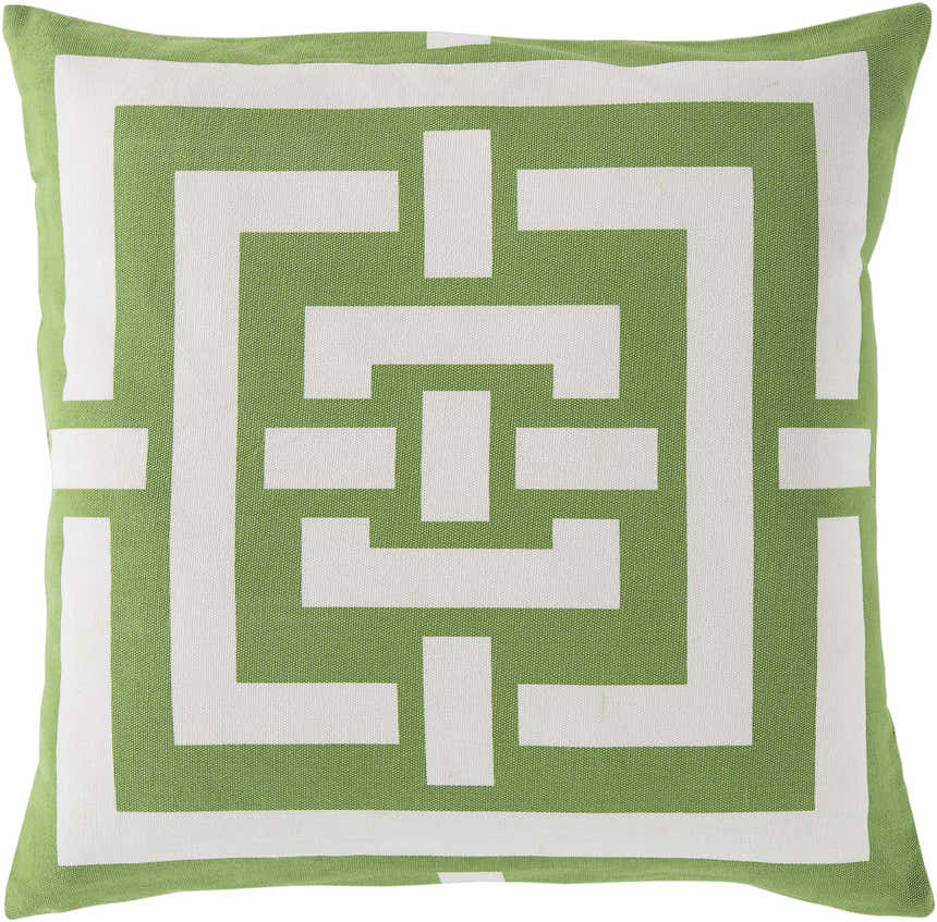 Greenisland Green Geometric Pattern Throw Pillow - Clearance