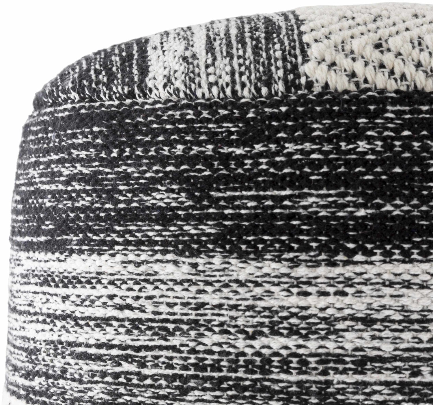 Gunnislake Knitted Black Cotton Pouf - Clearance