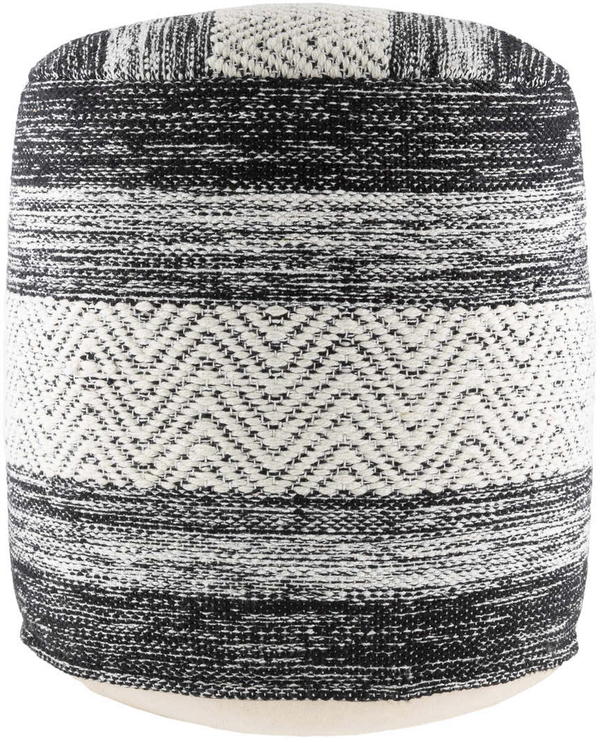 Gunnislake Knitted Black Cotton Pouf - Clearance