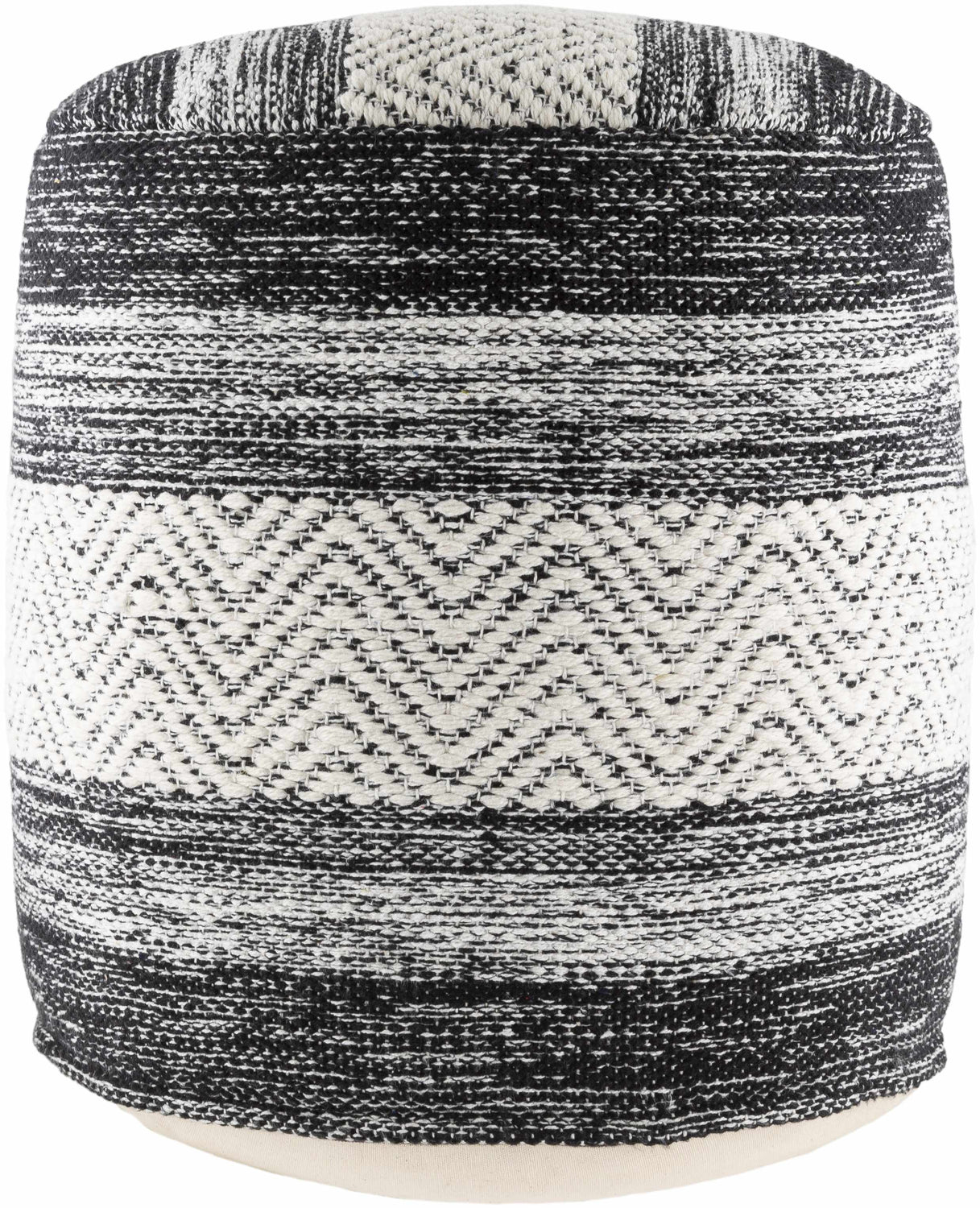 Gunnislake Knitted Black Cotton Pouf - Clearance