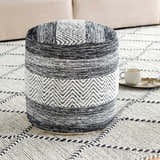Gunnislake Knitted Black Cotton Pouf - Clearance