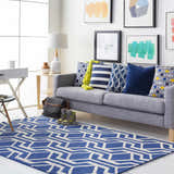 Ashuelot Navy Hexagon Pattern Accent Pillow - Clearance