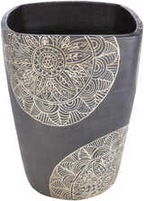 Hearst Terracotta Geometric Black Planter - Clearance