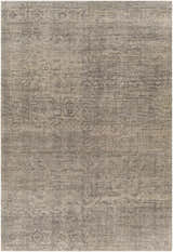 Detailed texture of the Hollym Premium Rug in beige, black, and charcoal wool with a subtle traditional pattern. Design-Rectangle-69