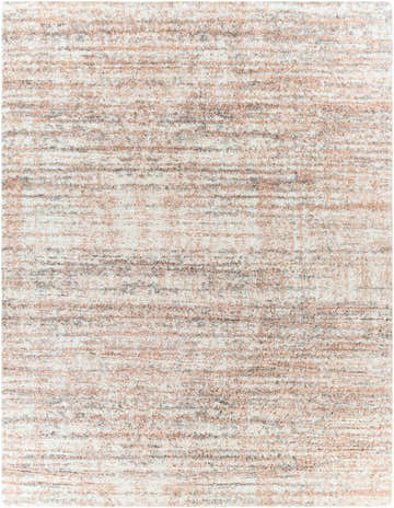 Close-up of the Hammond Dusty Pink Plush Rug. Cream, dusty pink, and gray shag rug texture. Contemporary style. Design-Rectangle-71010