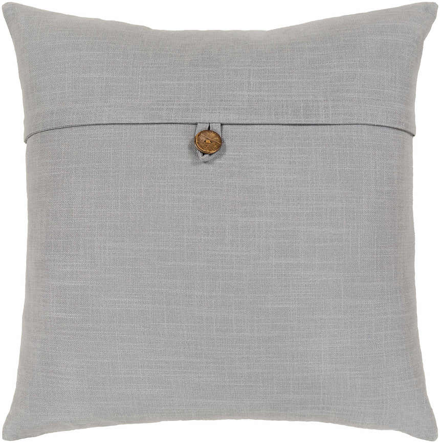 Hockley Gray Solid Button Throw Pillow - Clearance