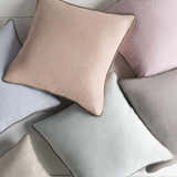 Horicon Solid Pale Blue Linen Throw Pillow - Clearance