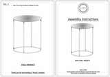 Iris White Marble Black Metal End Table