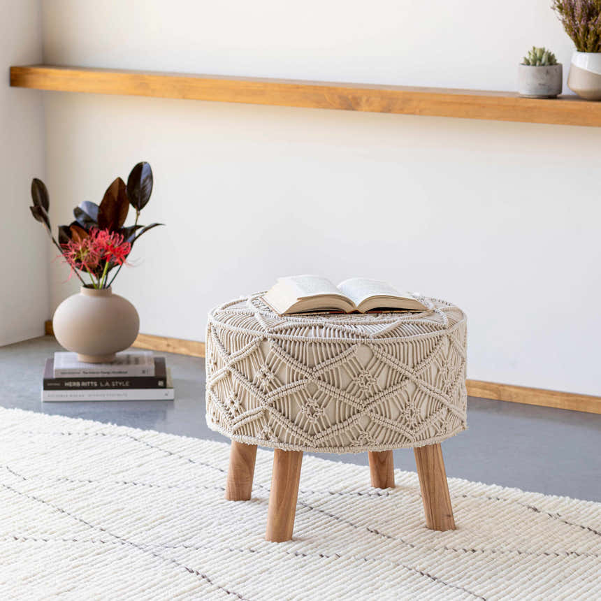 Jasaan Stool Ottoman - Clearance