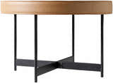 Ottensheim Brown Leather Round Coffee Table - Clearance