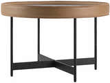 Ottensheim Brown Leather Round Coffee Table - Clearance