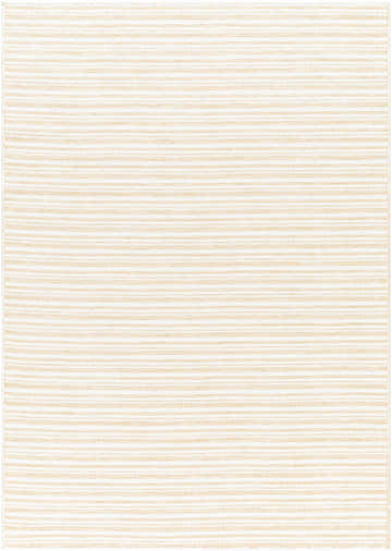 Close-up of the Greg Beige Area Rug, showcasing its subtle horizontal stripe pattern and woven texture. Neutral tones. Design-Rectangle-517