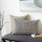 Funa Beige Square Throw Pillow