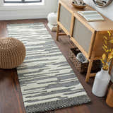 Entryway with wood floors and a black and cream geometric Jay Area Rug runner. Modern farmhouse style. Roomscene-Runner