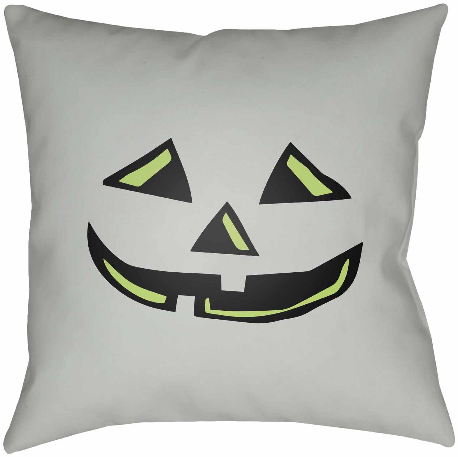 Halloween Pumpkin Gray Outdoor Throw Pillow