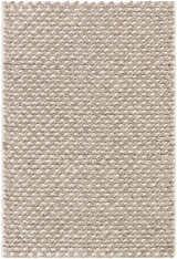 Close-up of the hand woven Keldron Clearance Rug. Charcoal and cream wool and viscose blend. Contemporary style. Design-Rectangle-23
