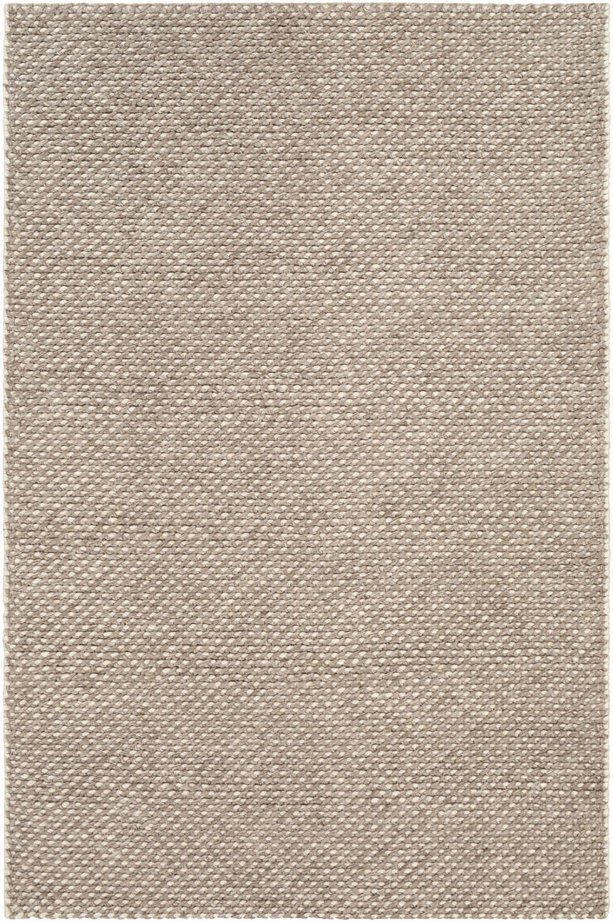 Close-up of the hand woven Keldron Clearance Rug. Charcoal and cream wool and viscose fibers create a textured contemporary design. Design-Rectangle-576
