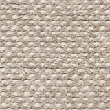 Close-up of the hand woven Keldron Clearance Rug showing charcoal and cream braided wool and viscose texture. Swatch