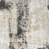 Close-up of the Kiana Area Rug featuring a contemporary abstract design in black, gray, white, and gold. Swatch