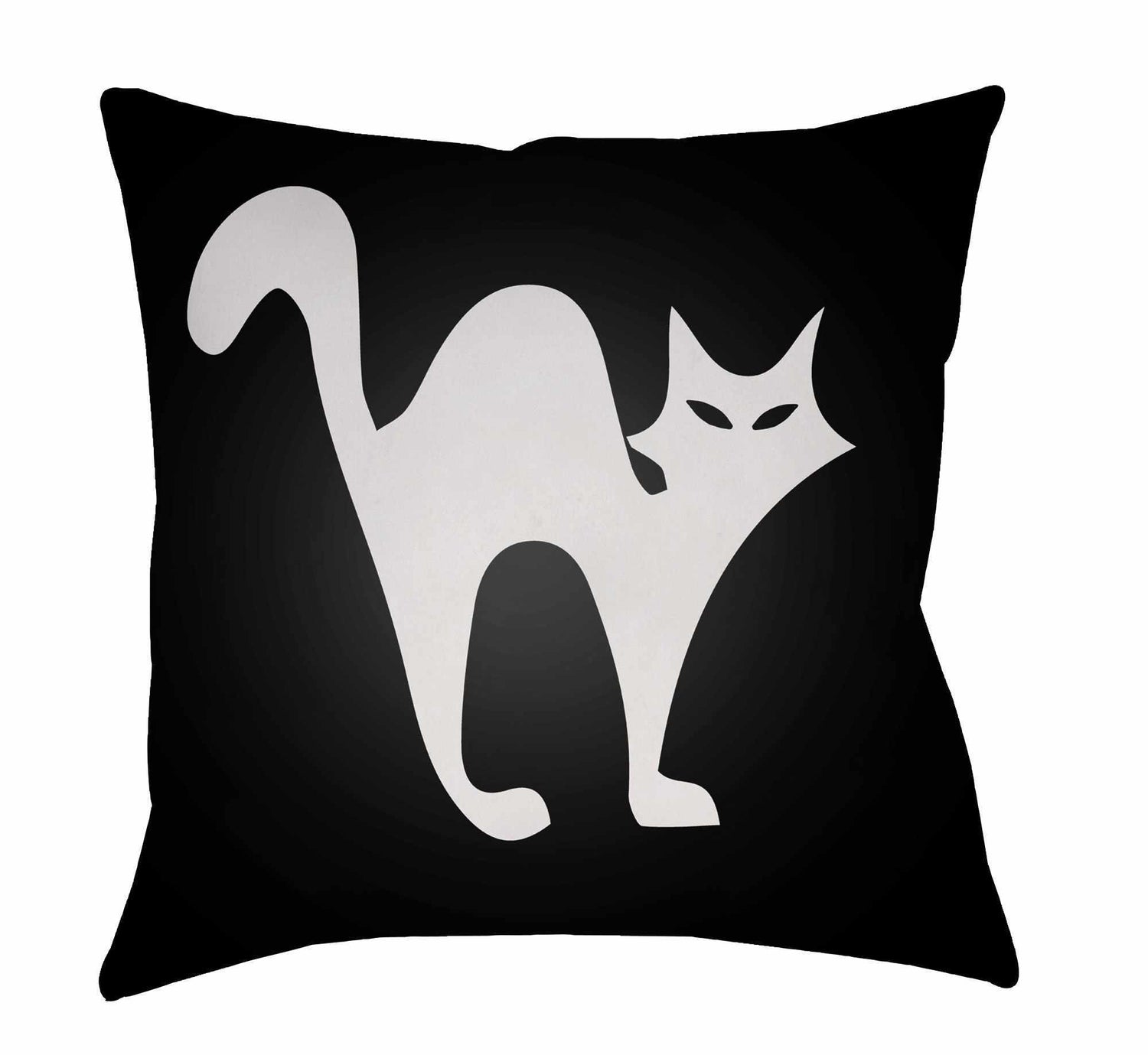 Halloween Cat Black Outdoor Throw Pillow