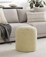 Kamarpukur Ivory Knitted Gray Cotton Pouf - Clearance