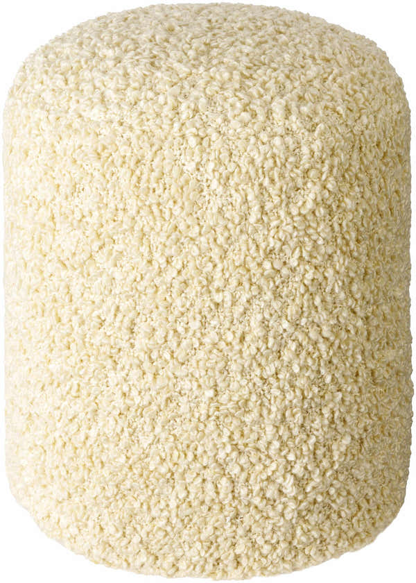 Kamarpukur Ivory Knitted Gray Cotton Pouf - Clearance