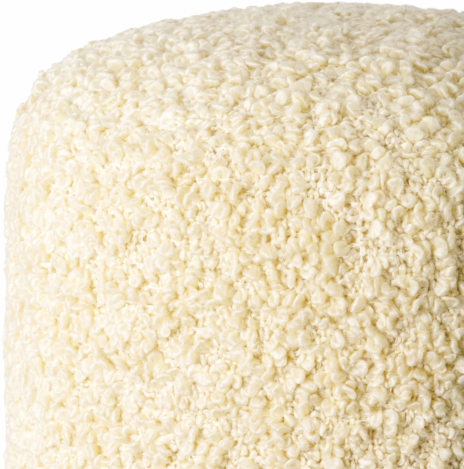 Kamarpukur Ivory Knitted Gray Cotton Pouf - Clearance