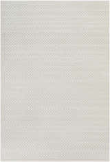Close-up of the Kirkburton Beige Outdoor Rug. Contemporary style with a subtle geometric pattern and light beige color. Design-Rectangle-5373