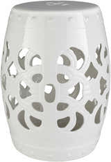 Lalauigan White Ceramic Outdoor Stool Table