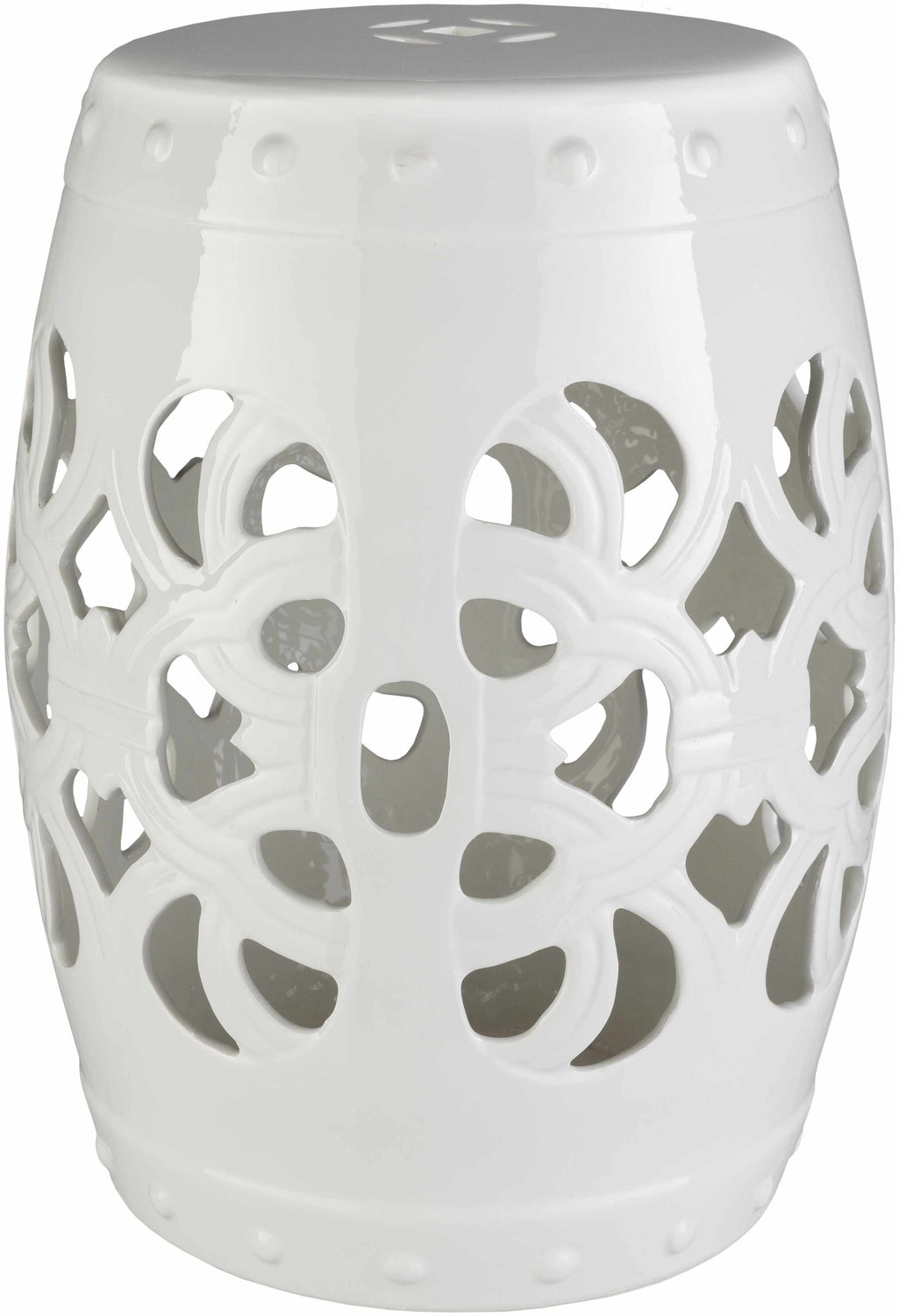 Lalauigan White Ceramic Outdoor Stool Table