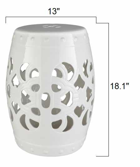Lalauigan White Ceramic Outdoor Stool Table