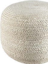 Lavertezzo Ash Knitted Beige Cotton Pouf