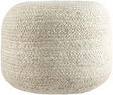 Lavertezzo Ash Knitted Beige Cotton Pouf