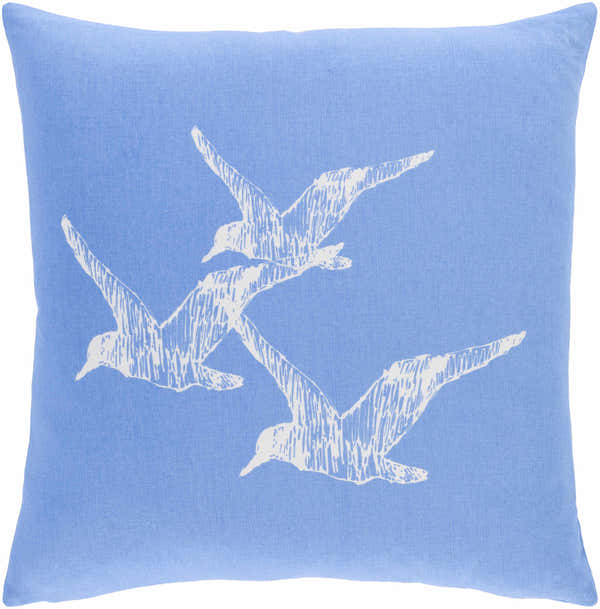 Lilyfield Blue Seagull Print Throw Pillow - Clearance
