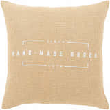 Lakeland Tan Hand Made Goods Throw Pillow - Clearance