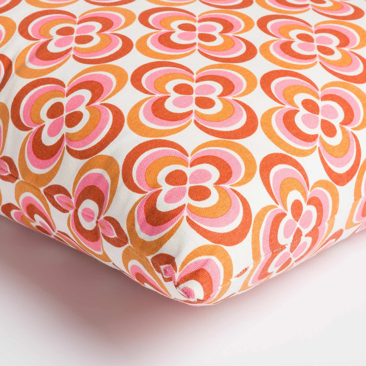 Longhorsley Retro Orange Floral Accent Pillow - Clearance
