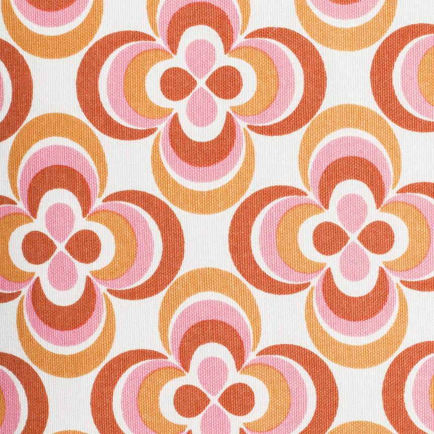 Longhorsley Retro Orange Floral Accent Pillow - Clearance