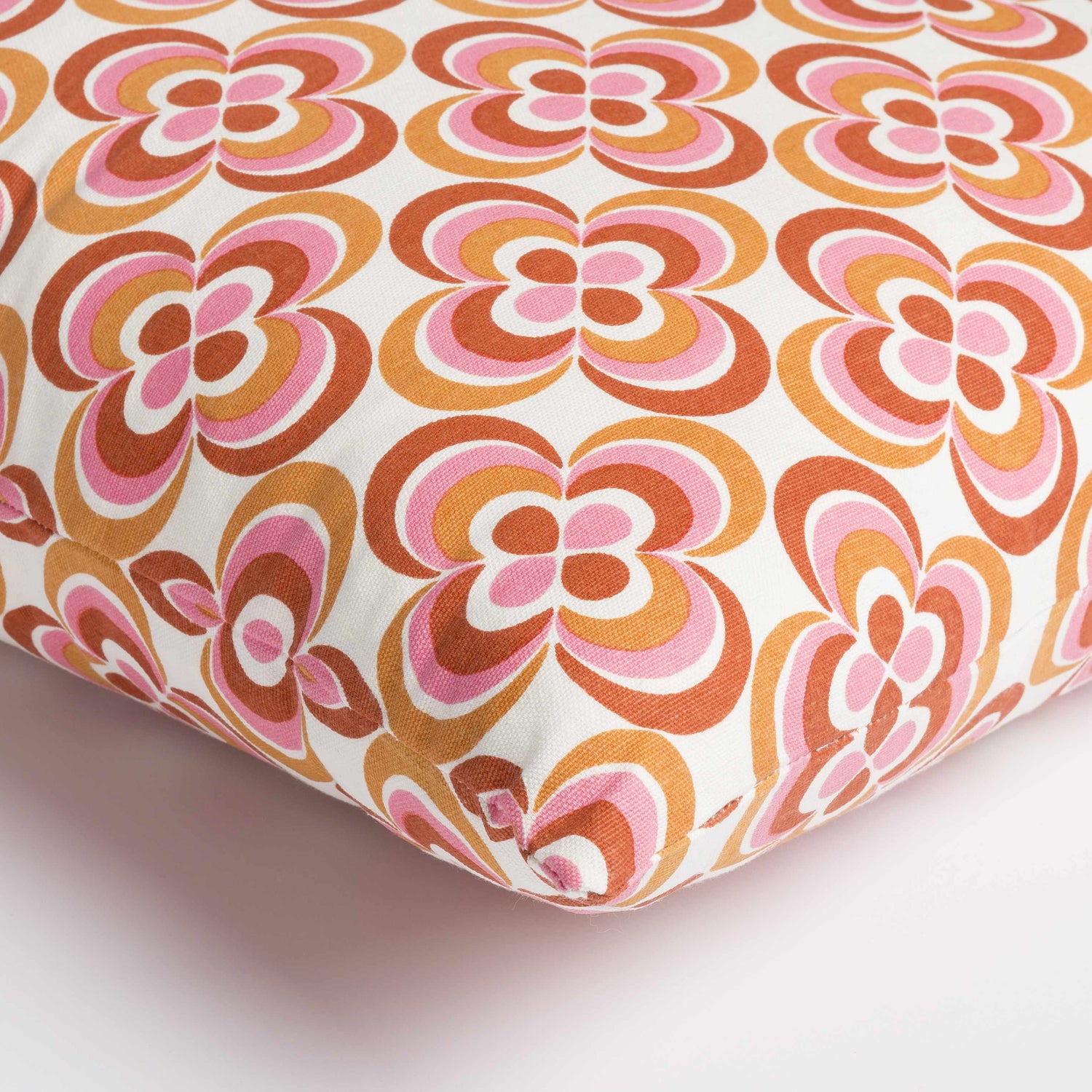 Longhorsley Retro Orange Floral Accent Pillow - Clearance
