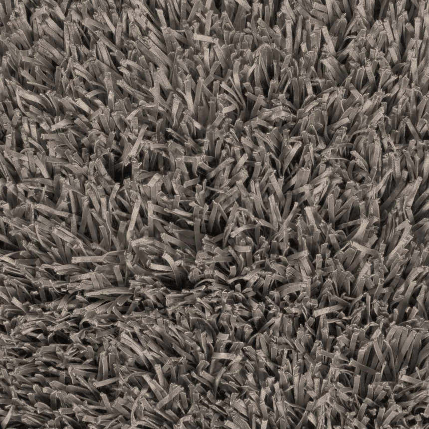 Close-up of the charcoal Morris Area Rug showing its hand woven texture and polyester material. Swatch